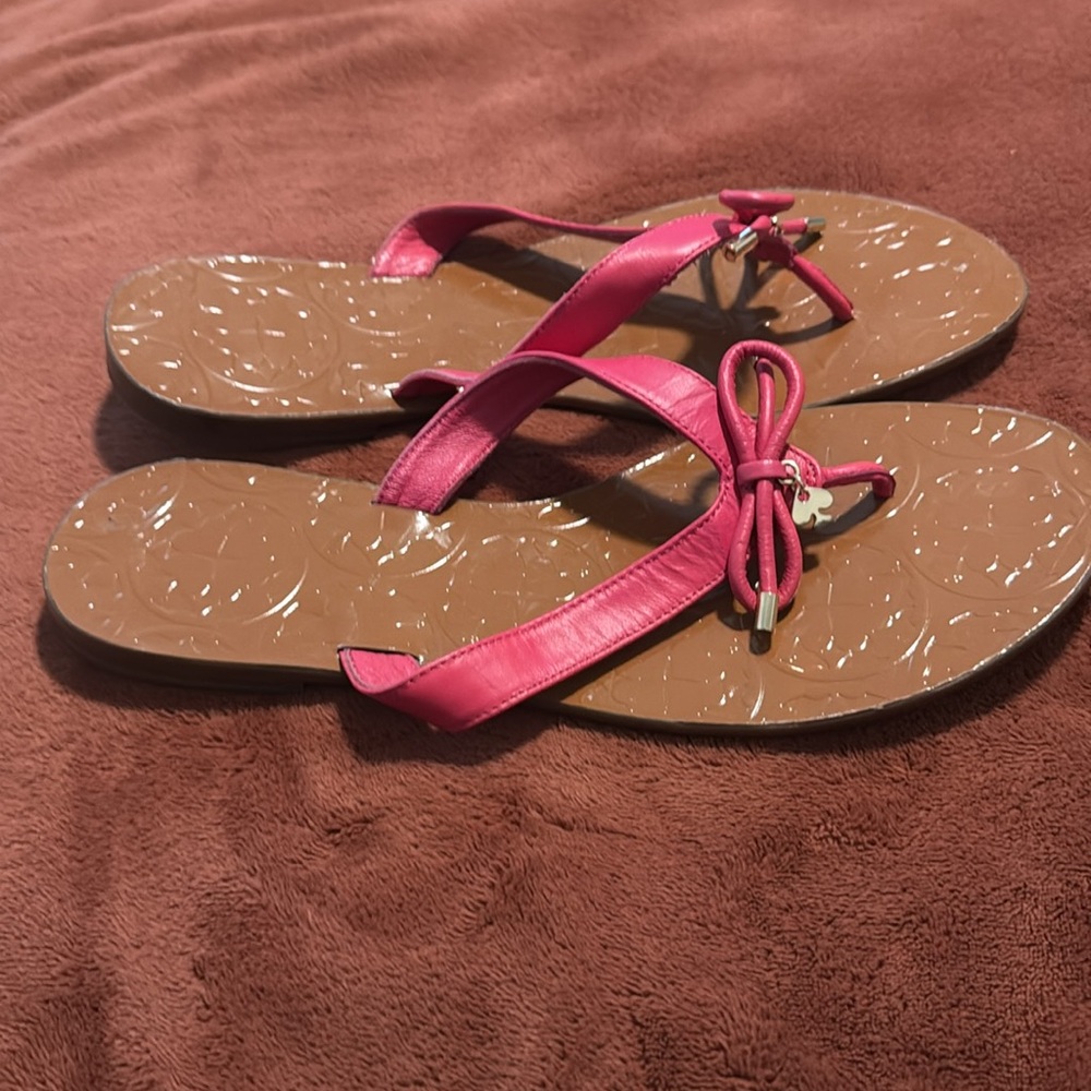 Kate Spade New Pink and Brown Sandals with Textured Sole - Picture 2 of 4